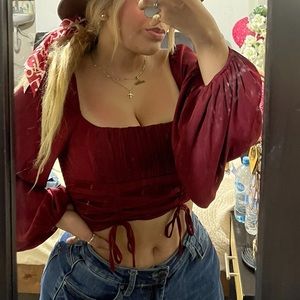 Burgundy cute blouse